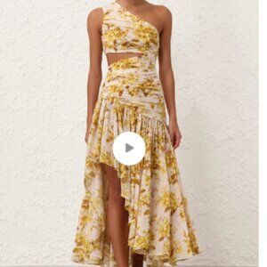 NWT ZIMMERMANN Golden Asymmetric Dress Size 1 Aka US 6
